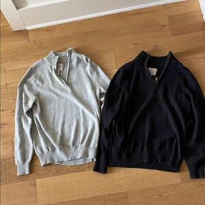 St. John's Bay Black and Gray Zip-Up Sweater Duo
